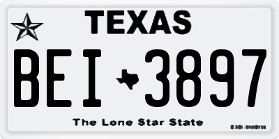 TX license plate BEI3897