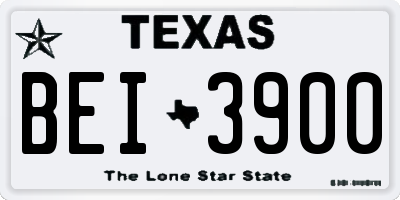 TX license plate BEI3900