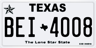 TX license plate BEI4008