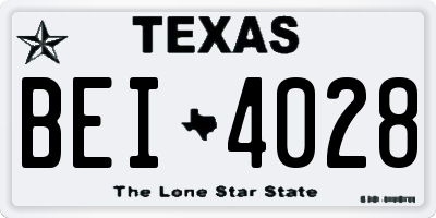 TX license plate BEI4028