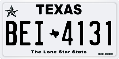 TX license plate BEI4131