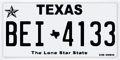 TX license plate BEI4133