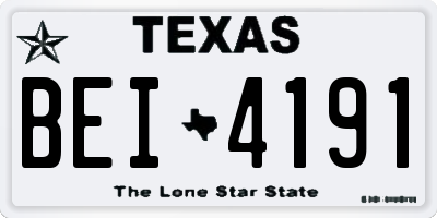 TX license plate BEI4191