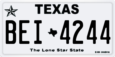 TX license plate BEI4244