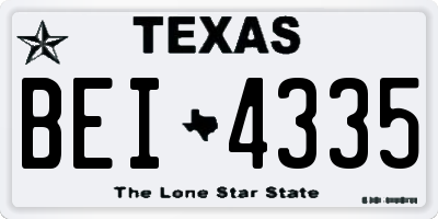 TX license plate BEI4335