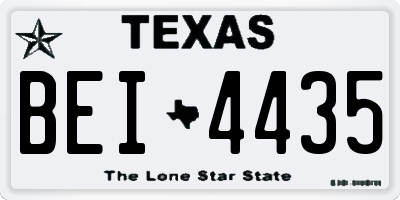 TX license plate BEI4435