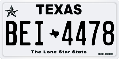 TX license plate BEI4478