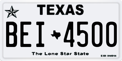 TX license plate BEI4500