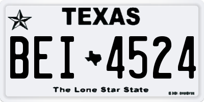 TX license plate BEI4524