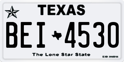 TX license plate BEI4530