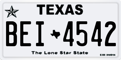 TX license plate BEI4542