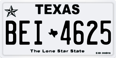 TX license plate BEI4625