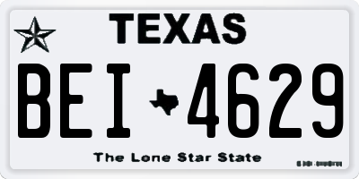 TX license plate BEI4629