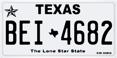 TX license plate BEI4682