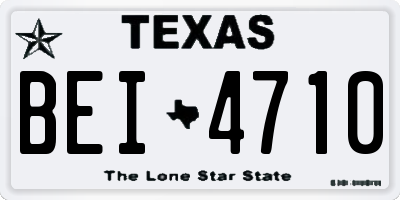 TX license plate BEI4710