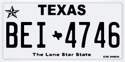TX license plate BEI4746