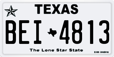 TX license plate BEI4813