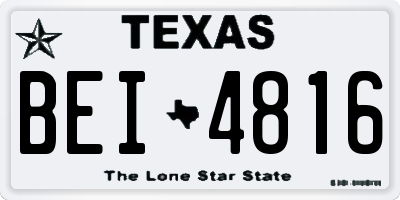 TX license plate BEI4816