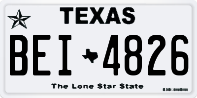 TX license plate BEI4826
