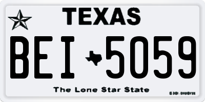 TX license plate BEI5059