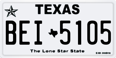 TX license plate BEI5105