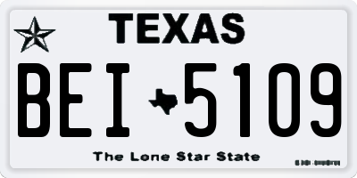 TX license plate BEI5109