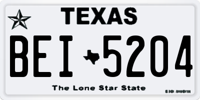 TX license plate BEI5204