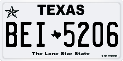 TX license plate BEI5206
