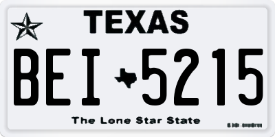 TX license plate BEI5215