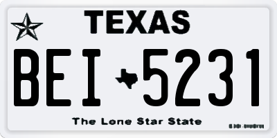 TX license plate BEI5231