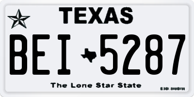 TX license plate BEI5287