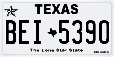 TX license plate BEI5390