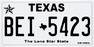 TX license plate BEI5423