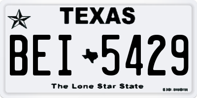 TX license plate BEI5429