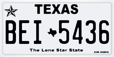 TX license plate BEI5436