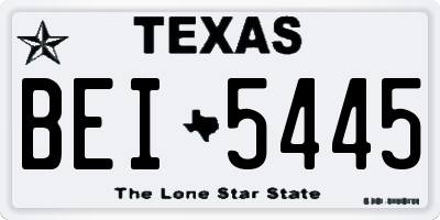 TX license plate BEI5445