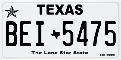 TX license plate BEI5475