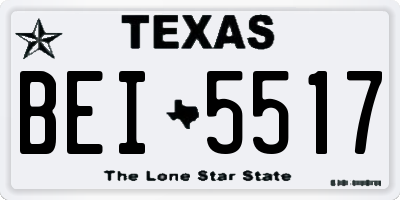 TX license plate BEI5517