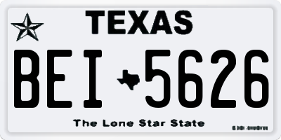 TX license plate BEI5626