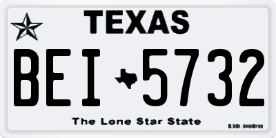 TX license plate BEI5732