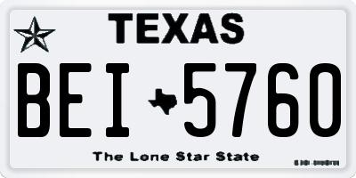 TX license plate BEI5760