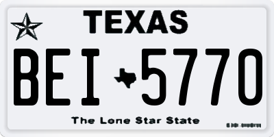 TX license plate BEI5770