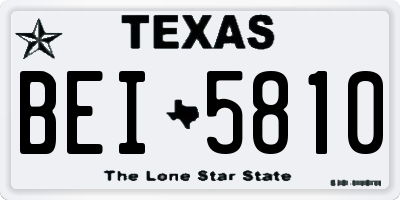 TX license plate BEI5810