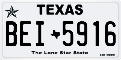 TX license plate BEI5916