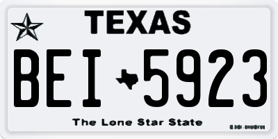 TX license plate BEI5923