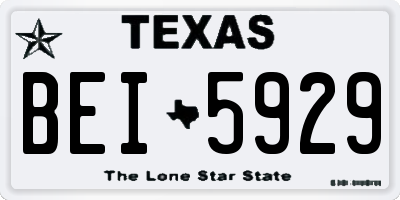 TX license plate BEI5929