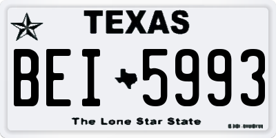 TX license plate BEI5993