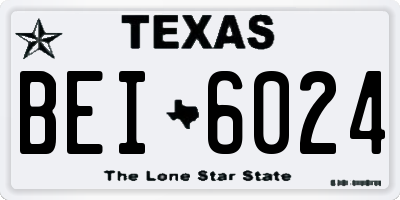TX license plate BEI6024