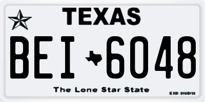 TX license plate BEI6048