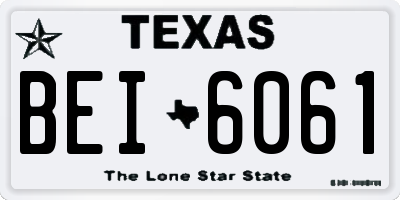 TX license plate BEI6061